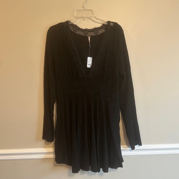 NWT Free People All Yours Black Mini Dress L - Picture 4 of 10